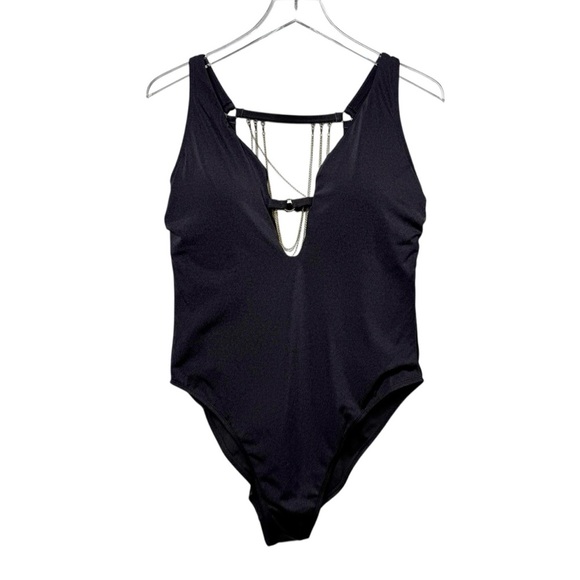 NEW Swimsuits For All x Ashley Graham Black Chain Women’s One Piece Swimsuit 16 - Picture 1 of 14